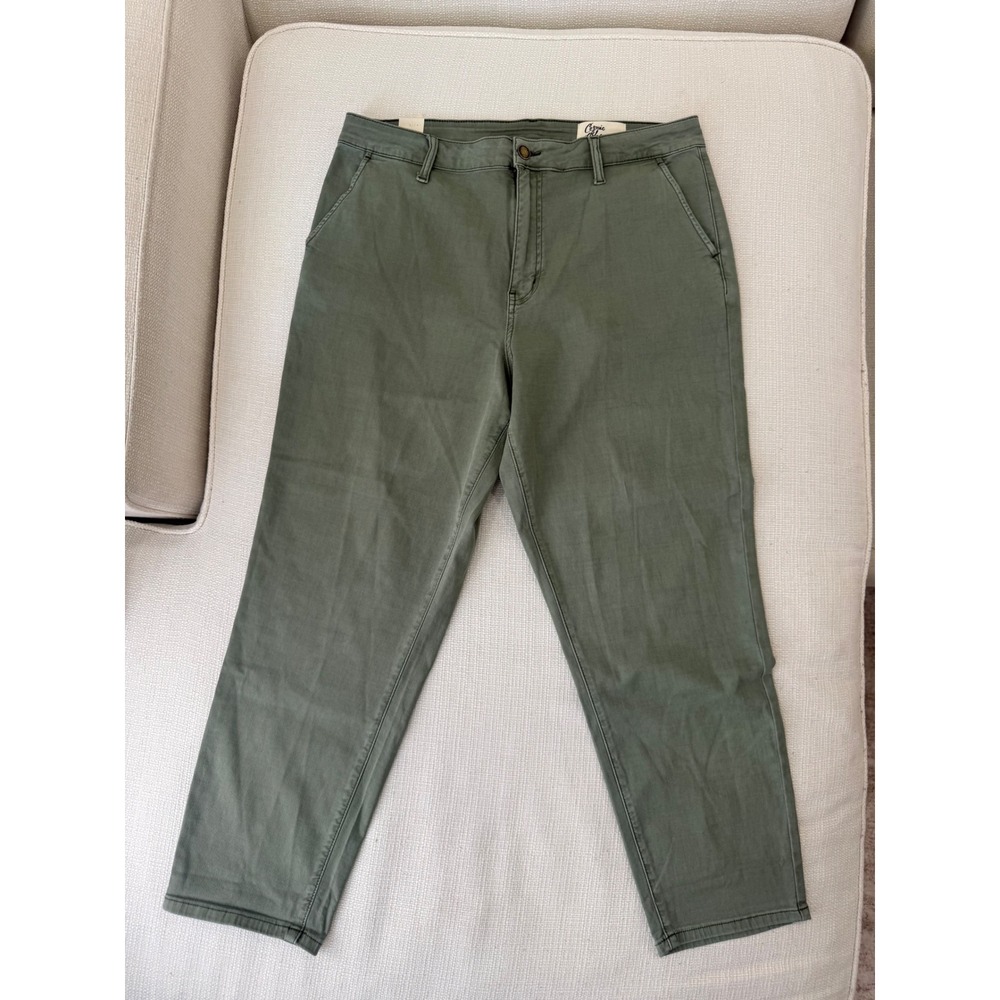 Cosmic Blue Love Pants Womens 33 Utility Olive Green Straight Leg Excellent